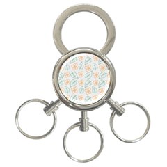 Hand Drawn Cute Flowers With Leaves Pattern 3-ring Key Chain