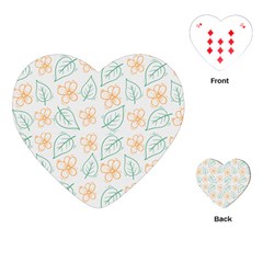 Hand Drawn Cute Flowers With Leaves Pattern Playing Cards Single Design (heart) by BangZart