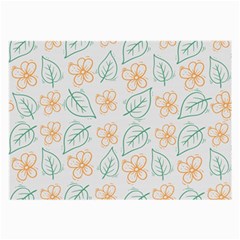 Hand Drawn Cute Flowers With Leaves Pattern Large Glasses Cloth (2 Sides) by BangZart