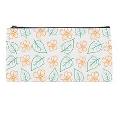 Hand Drawn Cute Flowers With Leaves Pattern Pencil Case by BangZart