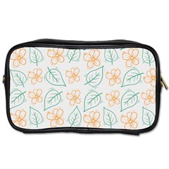 Hand Drawn Cute Flowers With Leaves Pattern Toiletries Bag (two Sides) by BangZart