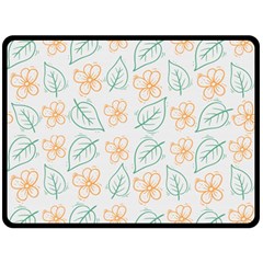 Hand Drawn Cute Flowers With Leaves Pattern Fleece Blanket (large)  by BangZart