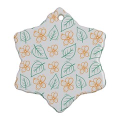 Hand Drawn Cute Flowers With Leaves Pattern Ornament (snowflake) by BangZart