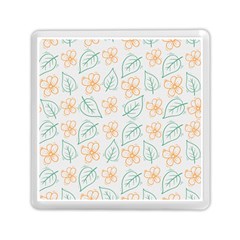 Hand Drawn Cute Flowers With Leaves Pattern Memory Card Reader (square) by BangZart