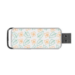 Hand Drawn Cute Flowers With Leaves Pattern Portable Usb Flash (one Side) by BangZart