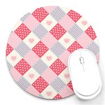 Cute kawaii patches seamless pattern Round Mousepads Front