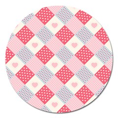 Cute Kawaii Patches Seamless Pattern Magnet 5  (round) by BangZart