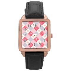 Cute Kawaii Patches Seamless Pattern Rose Gold Leather Watch  by BangZart