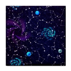 Realistic Night Sky Poster With Constellations Tile Coaster by BangZart