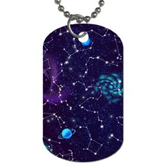 Realistic Night Sky Poster With Constellations Dog Tag (one Side) by BangZart