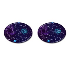 Realistic Night Sky Poster With Constellations Cufflinks (oval) by BangZart