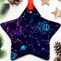 Realistic Night Sky Poster With Constellations Star Ornament (two Sides) by BangZart