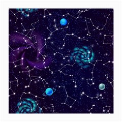 Realistic Night Sky Poster With Constellations Medium Glasses Cloth (2 Sides) by BangZart