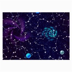 Realistic Night Sky Poster With Constellations Large Glasses Cloth (2 Sides) by BangZart