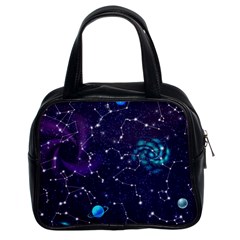 Realistic Night Sky Poster With Constellations Classic Handbag (two Sides) by BangZart