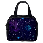 Realistic night sky poster with constellations Classic Handbag (Two Sides) Back