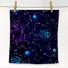 Realistic Night Sky Poster With Constellations Face Towel by BangZart