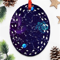 Realistic Night Sky Poster With Constellations Ornament (oval Filigree) by BangZart