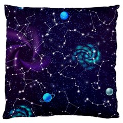 Realistic Night Sky Poster With Constellations Large Cushion Case (two Sides) by BangZart