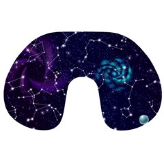 Realistic Night Sky Poster With Constellations Travel Neck Pillow by BangZart