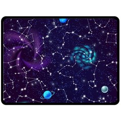 Realistic Night Sky Poster With Constellations Double Sided Fleece Blanket (large)  by BangZart