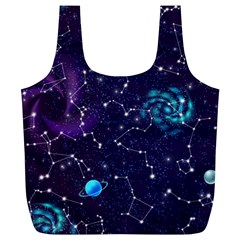 Realistic Night Sky Poster With Constellations Full Print Recycle Bag (xl) by BangZart