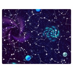 Realistic Night Sky Poster With Constellations Double Sided Flano Blanket (medium)  by BangZart