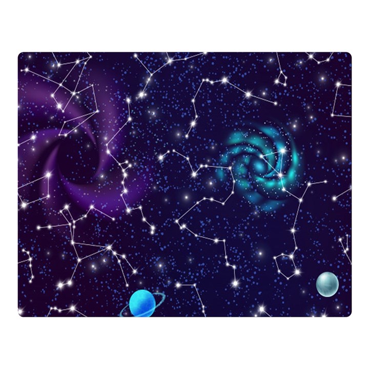 Realistic night sky poster with constellations Double Sided Flano Blanket (Large) 