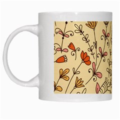 Seamless Pattern With Different Flowers White Mugs by BangZart