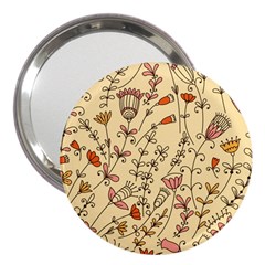 Seamless Pattern With Different Flowers 3  Handbag Mirrors