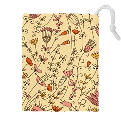 Seamless Pattern With Different Flowers Drawstring Pouch (4xl)