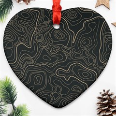 Damask Seamless Pattern Heart Ornament (two Sides) by BangZart