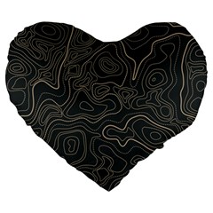 Damask Seamless Pattern Large 19  Premium Heart Shape Cushions