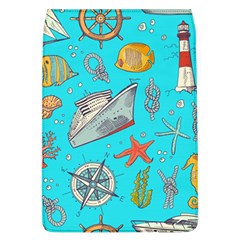 Colored Sketched Sea Elements Pattern Background Sea Life Animals Illustration Removable Flap Cover (l) by BangZart