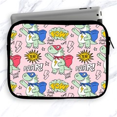 Seamless Pattern With Many Funny Cute Superhero Dinosaurs T Rex Mask Cloak With Comics Style Apple Ipad 2/3/4 Zipper Cases by BangZart