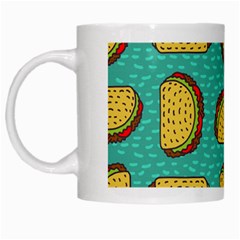 Taco Drawing Background Mexican Fast Food Pattern White Mugs by BangZart