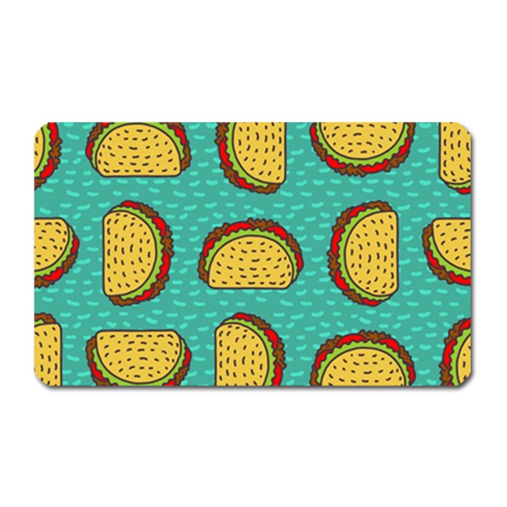 Taco drawing background mexican fast food pattern Magnet (Rectangular)