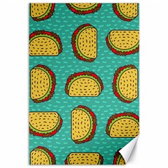 Taco Drawing Background Mexican Fast Food Pattern Canvas 12  X 18  by BangZart