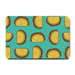 Taco Drawing Background Mexican Fast Food Pattern Small Doormat  by BangZart