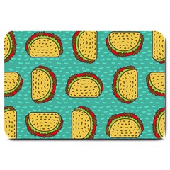 Taco Drawing Background Mexican Fast Food Pattern Large Doormat  by BangZart