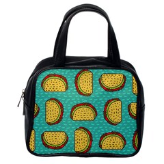 Taco Drawing Background Mexican Fast Food Pattern Classic Handbag (one Side) by BangZart