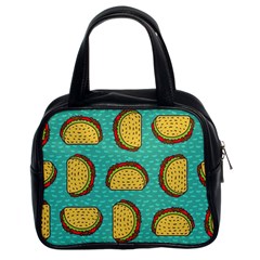 Taco Drawing Background Mexican Fast Food Pattern Classic Handbag (two Sides) by BangZart