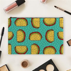 Taco Drawing Background Mexican Fast Food Pattern Cosmetic Bag (large) by BangZart