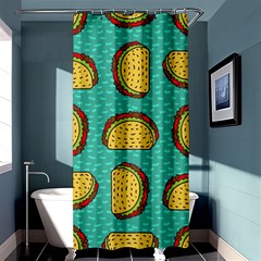 Taco Drawing Background Mexican Fast Food Pattern Shower Curtain 36  X 72  (stall)  by BangZart