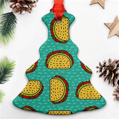 Taco Drawing Background Mexican Fast Food Pattern Ornament (christmas Tree)  by BangZart