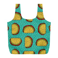 Taco Drawing Background Mexican Fast Food Pattern Full Print Recycle Bag (l) by BangZart