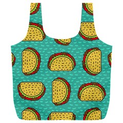 Taco Drawing Background Mexican Fast Food Pattern Full Print Recycle Bag (xxxl) by BangZart