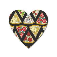 Vector Seamless Pattern With Italian Pizza Top View Heart Magnet by BangZart