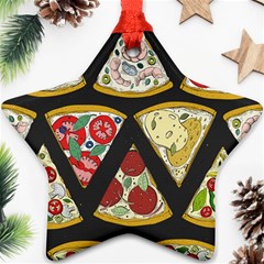 Vector Seamless Pattern With Italian Pizza Top View Star Ornament (two Sides) by BangZart