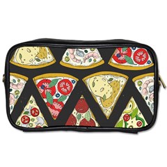 Vector Seamless Pattern With Italian Pizza Top View Toiletries Bag (one Side) by BangZart